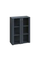 EN 3 - 8S kancelářská skříň, 2-dveřová/prosklená, 1100x800x400, antracit